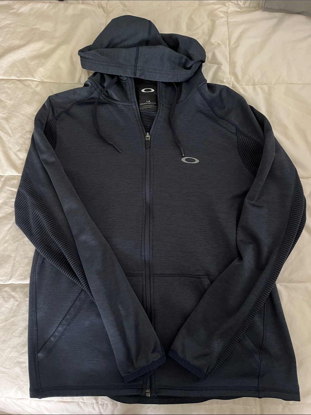 Oakley Navy Zip-Up Hooded Lightweight Jacket